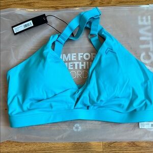 NWT Oner active unified twist sports bra aqua blue
